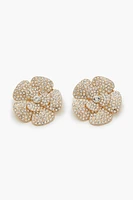 Rhinestone Flower Stud Earrings