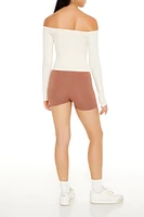 Cotton-Blend Mid-Rise Biker Shorts