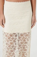 Lace Column Maxi Slit Skirt
