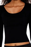 Ribbed Scoop Neck Sweater