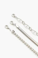 Rhinestone Chain Bracelet Set