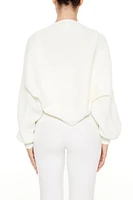 Balloon-Sleeve Shrug Sweater