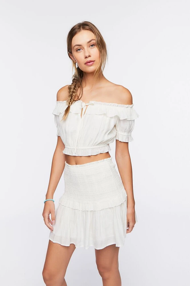 Off-the-Shoulder Top & Mini Skirt Set