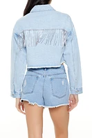 Rhinestone Fringe Denim Jacket