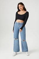 Seamless Lettuce-Edge Crop Top