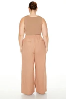 Plus Drawstring Wide-Leg Pants