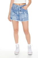 Bandana Print Denim Mini Skirt