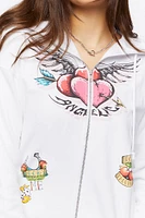 Angelic Graphic Zip-Up Hoodie