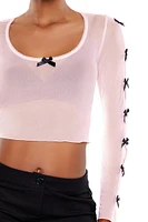 Mesh Bow Crop Top