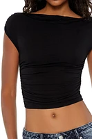 Ruched Off-the-Shoulder Crop Top