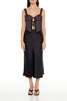 Satin Slip Midi Skirt