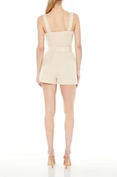 Belted Square-Neck Tank Romper