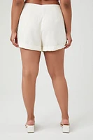 Plus Linen-Blend Shorts