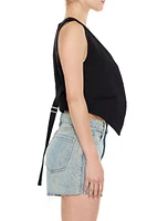 Open-Front Pointed-Hem Vest