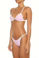 Essentials Contrast Binded Triangle Bikini Top