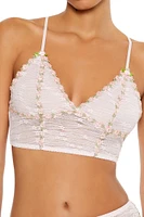 Floral Embroidered Mesh Bralette