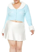 Plus Faux Fur Hello Kitty Cardigan Sweater