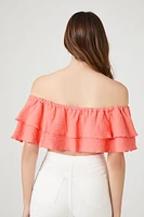 Off-the-Shoulder Flounce Crop Top