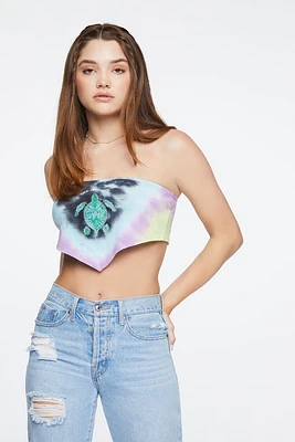 Turtle Tie-Dye Handkerchief Tube Top