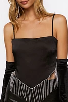 Satin Fringe Handkerchief Cami