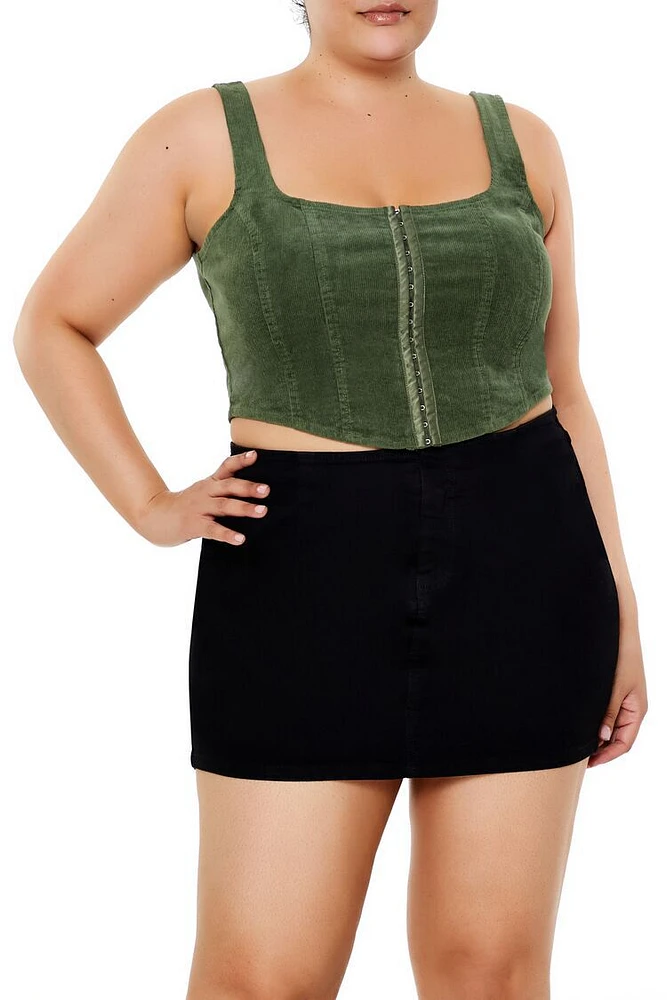 Plus Corduroy Crop Top