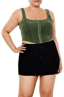 Plus Corduroy Crop Top