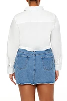 Plus Notched Cropped Shirt