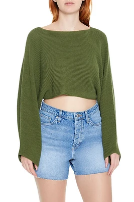 Cropped Split-Back Sweater