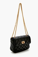 Quilted Faux Leather Crossbody Bag