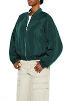 Raglan-Sleeve Bomber Jacket