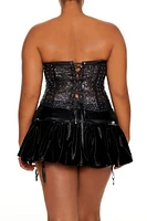 Plus Rhinestone Corset Lingerie Top