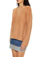 Geo V-Neck Drop-Sleeve Sweater