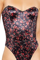 Floral Print Lingerie Bodysuit