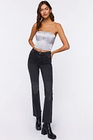 Satin Hook-and-Eye Corset Crop Top