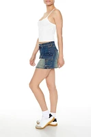 Denim Straight Cargo Mini Skirt