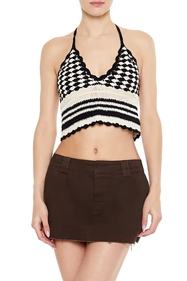 Sweater-Knit Crochet Halter Top