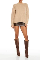 Fuzzy Textured Knit Sweater