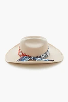 Knotted Paisley-Trim Cowboy Hat