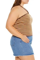 Plus Striped Star Halter Top