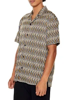Geo Print Button-Up Shirt