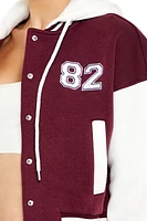 Hooded Letterman Bomber Jacket