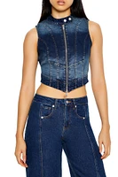 Gradient Denim Crop Top