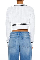 Cropped Striped-Trim Sweater