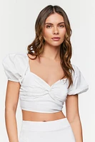 Linen-Blend Crop Top & Mini Skirt Set