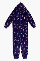 Kids Candy Cane Pajama Jumpsuit (Girls + Boys)