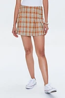 Plaid Cotton-Blend Skort