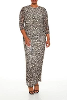 Plus Leopard Maxi Dress