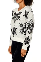 Fuzzy Knit Snowflake Sweater