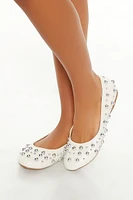 Studded Faux Leather Ballet Flats