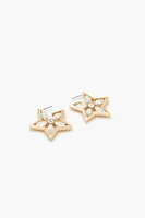 Faux Gem Star Drop Earrings